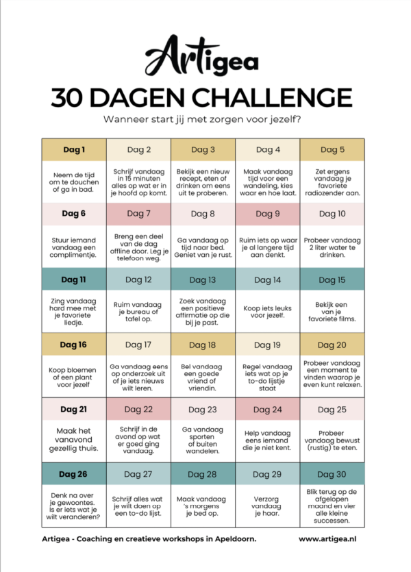 Gratis 30 dagen zelfzorg challenge